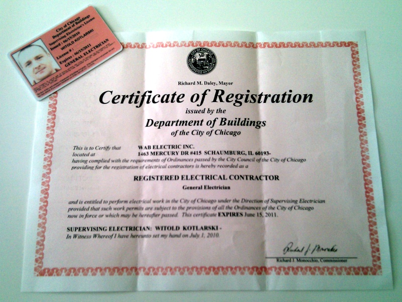 Chicago general electric license
